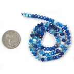 6mm Dyed Blue Brazilian Agate Faceted Rondelle Loose Beads Jewelry Making DIY Bead 16 Inch - color: Dyed Blue Brazilian Agate