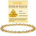QOGIR 14k gold Handmade Healing Bracelet, Natural Gem Stone Crystal Elastic Gold Bracelet - color: Citrine - Wealth, size: 4m