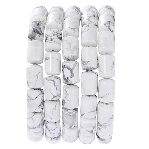 Natural White Turquoise Cylinder Tube Beads 10x14mm 38cm/str Loose Semi Gemstone Stone Beads for Making Bracelets Necklace - color: White Turquoise