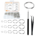 500 Pcs Double Open Jump Rings Kit, Stainless Steel Mini Round Split Craft Jump Keychains Key Ring with Double Loops Connectors for Jewelry Making, Bracelets Necklace Repair, DIY (4, 6, 8, 10, 12mm) - color: 500 Pcs Silver