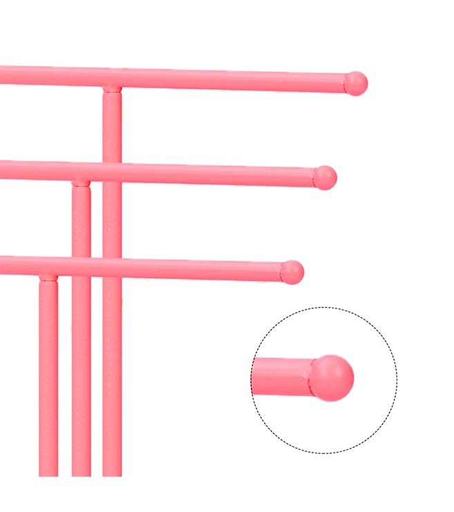 AUTODECO Jewelry Organizer Stand 3 Tier Tabletop Bracelet Rings Watches Necklace Display with Tray Great for Women Pink - color: Xy011-pink