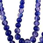 DandS ltd Crackle Lampwork Glass Beads for Jewelry Making, Dark Purple, Vibrant DIY Bracelets, Necklaces, Earrings, Beading Supplies & Craft Kits for Handmade Jewelry, 80pcs 0.39 inch (10mm), #J235-10 - color: Dark Purple