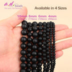 AD Beads 8mm Natural Round Loose Beads 110 Pieces, for Making 108 Mala Prayer Beads Necklace, Bracelet & Yoga Meditation, Jewelry Design (Matte Black Onyx) - color: Matte Black Onyx, size: 8mm-110pcs