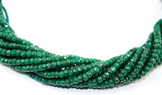 Z.A Gems Natural Green Jade Faceted Beads- 6 mm Round Beads - Natural Gemstone Beads for Jewelry Making Strand 15 Inch. - size: 6 mm