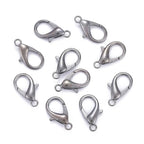 HDSupplies 50 Pieces - Lobster Clasps - Gunmetal Black - 21x12mm w/ 2mm Hole - color: Gunmetal Black, size: 21x12mm