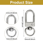 20Pcs Silver Metal Lobster Claw Clasps, Swivel Lanyards Snap Hooks for Jewelry Making, Keychain,Bag Connector - color: silver