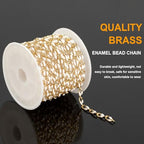 KYUNHOO 13 Feet/4M White Oil Drip Chain for Jewelry Making Twist Lip Chain Roll Gold Plated Brass Jewelry Link for Necklace Bracelet Earring DIY Finding Supplies - color: White Lip