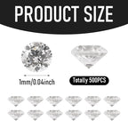 FASHEWELRY 500Pcs 1mm Cubic Zirconia Cabochons Tiny Rhinestone Clear Pointed Back Faceted Crystal Diamante for Nail Art Craft Replacing Jewelry Grade AAA - color: Clear, size: 1mm