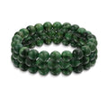 Bling Jewelry Natural Multi Color Semi Precious Gemstone Round Bead 8MM Strand Stackable Stretch Bracelet For Women Men Teen Unisex - color: Green Set