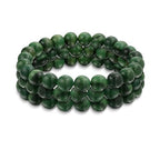 Bling Jewelry Natural Multi Color Semi Precious Gemstone Round Bead 8MM Strand Stackable Stretch Bracelet For Women Men Teen Unisex - color: Green Set