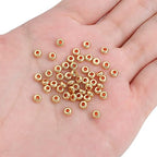 BEADIA 14K Gold Plated Roudelle Spacer Beads 4x1.8mm 50pcs for Jewelry Making Findings Non Tarnish - color: 14K Gold, size: 4x1.8mm Roudelle