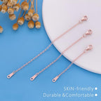 VANBARIS 925 Sterling Silver Necklace Extender Rose Gold Necklace Extender Rose Gold Chain Extenders for Necklaces 3 Piece Set (2, 3, 4 inch) - color: RoseGold, size: 2 3 4 inch