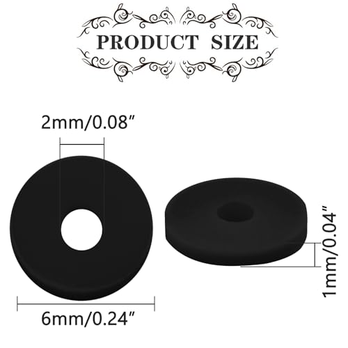Black Polymer Clay Beads, 6mm Heishi Bead for Jewelry Bracelets Necklace Making 1000PCS - color: Black