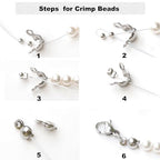 100 Pcs 925 Silver Crimp Beads for Jewelry Making - 4mm Crimp Bead Covers, Knot Covers for Jewelry Making, Knot Covers Clamshell Fold-Over Bead Covers for DIY Bracelets Necklaces - color: Silver