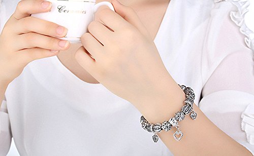 ALIMITOPIA 100pcs Alloy Beads Bails Connector for DIY Necklace Bracelet Jewelry Charm Pendant Hanging Adapter(Antique Silver) - color: Silver