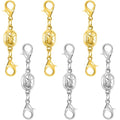Magnetic Necklace Clasps and Closures-Magnetic Necklace Clasp Set, Double Locking Design, Gold and Silver (6pcs Gold Silver) - color: 6pcs gold silver