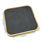 TheDisplayGuys - Aluminum Jewelry Organizer Display Tray - Faux Suede Insert - 104 Ring Holder Slots - Gold/Grey - color: Grey Suede, size: Ring Slots - 104, style: Aluminum - Gold