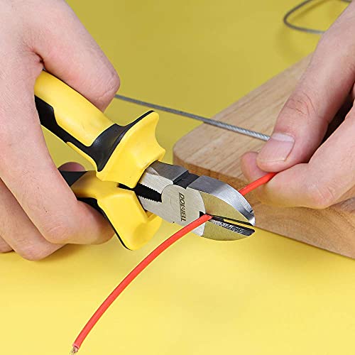 DOWELL Diagonal Cutting Pliers 6 Inch Diagonal Cutters Wire Cutters Durable Nickel Chromium Steel Construction for Electricians and Homes - size: 6" Diagonal Cutting Pliers