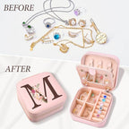 Inngeroo Personalized Graduation Gifts for Women - Customized Teacher Appreciation Gifts - Travel Jewelry Case Box Organizer for Wife Daughter Aunt Friend Grandma - Initial M - style: M