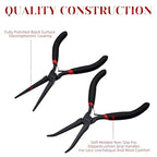 WISEUP 6" Mini Needle Nose Pliers Set，2-Piece Small Long Reach Bent Needle Nose Pliers for Jewelry DIY Craft，Repair & Wire Wrapping