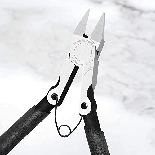 BOENFU 5 inch Flush Cutters Precision Wire Cutters Wire Snips Small Wire Nippers, Ideal for Crafts, Model, Electronics, Zip Ties, Jewelry Making - color: 5 Inches
