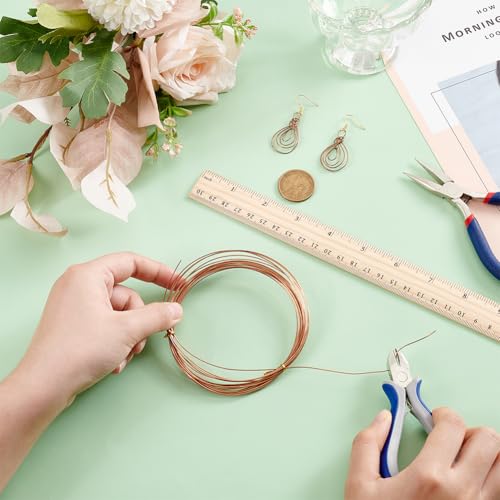 BENECREAT 19.7Ft Square Copper Wire, 21 Gauge Pure Copper Wire, Craft Wire for Jewelry Making, Gem Metal Wrap, Garden, Sculpting, Armature, Half Hard - size: 21 Gauge