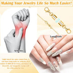 ROADPLUM 26 Pcs Magnetic Necklace Extender, 5 Style Strong Magnetic Jewelry Clasps and Necklace Layering Clasps with Chain Extenders for Women Necklaces Bracelet, Gold and Silver - size: 26 Pcs