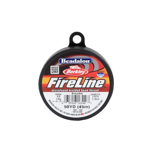 Beadalon FireLine Beading Thread by Berkley, 0.007", Break Strength 8 lb, Smoke, 50 yd - color: Smoke, style: 8 Lb / 50 Yd