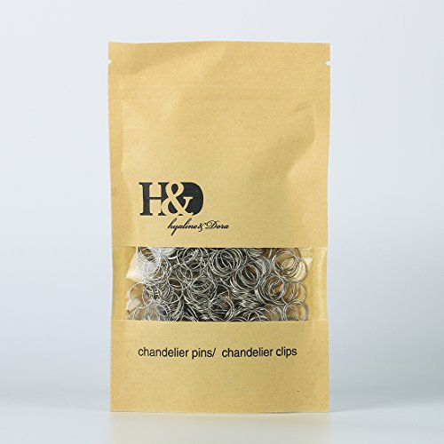 H&D 500pcs Round Edged Split Circular Ring Clips for Crystal Lamps, Crystal Curtain, Crystal Garland, Necklaces, Keys, Earrings, Jewelry Making and Craft Ideas (14mm, Silver) - color: Silver