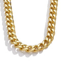 WomenGifts Cuban Link Chain Necklace for Women, Waterproof 14k Gold Silver Plated Chain Choker, Non Tarnish Stainless Steel Jewelry, 3.5/5/6/8/11mm,14/16/18 Inch Thin&Chunky&Thick - color: Gold, style: 11MM-18"