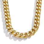 WomenGifts Cuban Link Chain Necklace for Women, Waterproof 14k Gold Silver Plated Chain Choker, Non Tarnish Stainless Steel Jewelry, 3.5/5/6/8/11mm,14/16/18 Inch Thin&Chunky&Thick - color: Gold, style: 11MM-16"