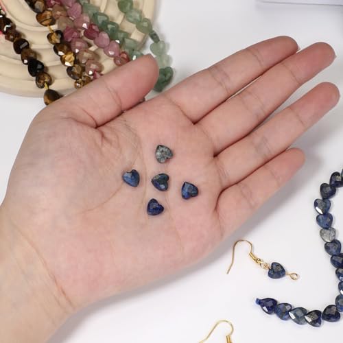 22pcs Faceted Heart Stone Beads Natural Green Aventurine Bead 8mm Crystals and Healing Stones for Jewelry Making Supplies,Friendship Bracelet Kit,Love Gifts - color: Green Aventurine