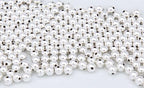 50pcs Adabele Authentic 925 Sterling Silver Hypoallergenic Seamless 3mm (0.12 Inch) Small Tiny Round Loose Beads Spacer for DIY Craft Jewelry Making SS142 - color: Sterling silver, size: 3mm (0.12") - 50pcs