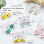 Summer Vibes Polymer Clay Cutters Set - 11pcs Vacation Shapes Including Palm Tree, Flamingo Float, Flip Flops, Surfboard & Smoothie for DIY Earring Jewelry, Soft Clay Crafts & Scrapbooking - color: U color