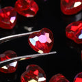 70pcs 8mm Valentine's Day AB Red Faceted Heart Beads for Jewelry Making Crystal Glass Beads for Bracelets Necklace Crafts, Friendship Bracelet Kit, Love Gifts - color: AB Red