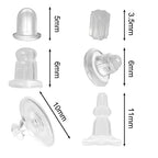 290pcs Silicon Earring Backs for Studs, Full Cover Earring Backs, 6 Styles Clear Hypoallergenic Rubber Earrings Safety Back Stopper Replacement Kit (Mixed Styles) - color: 6 Mixed Styles