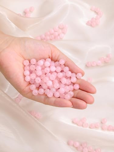 Jovivi 96pcs 8mm Pink Round Rose Quartz Beads for Jewelry Making - color: Rose Quartz