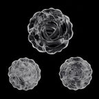 Justinstones 3pcs Carved Gemstone Flower Pendant Earrings Beads Set For Jewelry Making DIY 1.3 Inch & 1 Inch - color: Clear Quartz