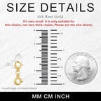 10K Gold Clasp Double Lobster Clasp Necklace Extender Clasp Bracelet Extension Connector for DIY Necklace Bracelet Jewelry Making(Style 11) - size: style 11