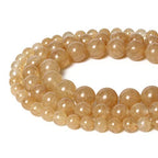 60pcs 6mm Natural Stone Beads Gold Rutilated Quartz Beads Energy Crystal Power Gemstone for Jewelry Making, DIY Bracelet Necklace - color: Gold Rutilated Quartz, size: 6mm