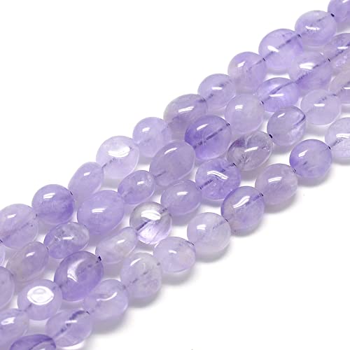 30-45Pcs/Strand Natural Lavender Amethyst Beads 15.7" Irregular Nuggets Stone Beads 8-15mm Gemstones Loose Spacer Bead for DIY Bracelet Necklace Jewelry Making Crafting - color: Lavender Amethyst