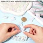 Random 50Pcs 21mm Big Alphabet Shaped Beads Rainbow Letter Beads with Large Hole Iridescent Opaque Clear AB Acrylic Spacer Loose Charm Bead for Jewelry Making Necklaces Bracelets DIY Crafts - style: Style 1