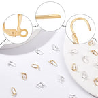 Beebeecraft 1 Box 40Pcs Leverback Earring Findings 24K Gold Plated Brass French Earring Hooks with Open Loops Silver and Gold 16.5x11mm Interchangeable Dangle Ear Wire Findings for Jewelry Making - color: Leaf Leverback Earring
