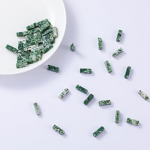 Natural African Jade Rectangle Tube Beads 4x13mm 38cm/str Loose Semi Gemstone Stone Beads for Making Bracelets Necklace Earrings - color: African Jade, size: 4x13mm Rectangle