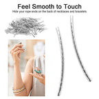 Curved Noodle Tube Beads, 200Pcs Brass Spacer Beads for Jewelry Making, DIY Necklace Bracelet Craft Supplies with Smooth Twist Design (Silver) - color: Silver