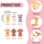 Beadthoven 12Pcs Mini Resin Dog Charms, 3D Cute Dog Pendants Cute Cartoon Puppy Pet Animal Resin Dangle Beads with Metal Loop for DIY Earrings Keychain Necklace Jewelry Making Bag Charms Accessory - color: Dog-6 Styles