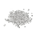 uxcell 1000Pcs Crimp Tube Beads, 2x2mm Brass Tube Crimp End Spacer Beads Tiny Stoppers for Bracelet Jewelry Making DIY, Silver Tone - color: Silver Tone, size: 2x2mm