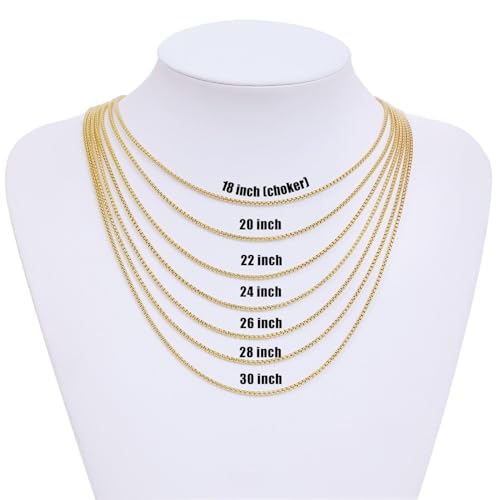 Fiusem Pendant Necklace for Men, Silver Tone/14k Gold Plated/Black Mens Pendant Necklaces with 2.5 mm Box Chain, Stainless Steel Bar Chain, 18-28 Inches - color: gold, size: 26 Inches, style: Pierced Rectangle