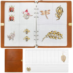 134 Pockets Jewelry Storage Book, PU Leather Travel Jewelry Organizer with Pockets, Portable Earring Organizer Case Ring Holder for Bracelet, Necklace