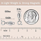 OHINGLT Strong Magnetic Necklace Clasps and Closures, Silver Plated Jewelry Clasps Converters for Bracelet Necklaces Chain - color: 8Pcs Silver